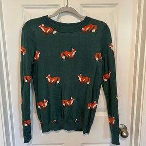 Green Fox Pattern Sweater